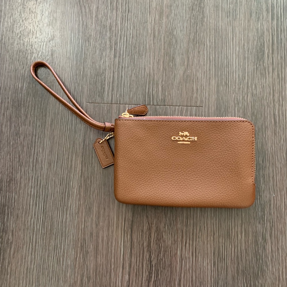 Coach Double Zip Corner Small Wristlet